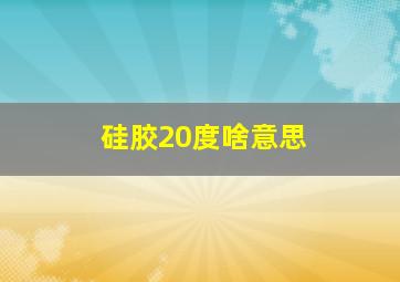 硅胶20度啥意思