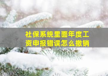 社保系统里面年度工资申报错误怎么撤销