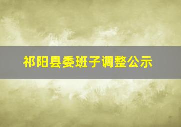 祁阳县委班子调整公示