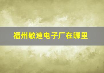 福州敏速电子厂在哪里