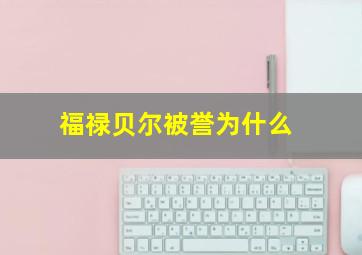 福禄贝尔被誉为什么