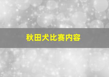 秋田犬比赛内容