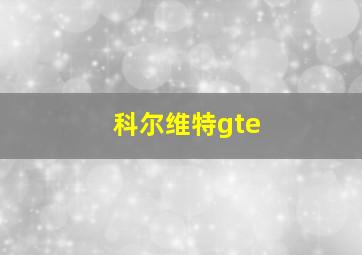 科尔维特gte