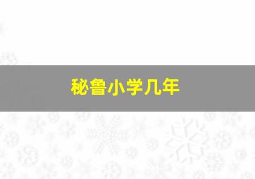 秘鲁小学几年