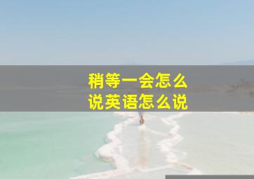 稍等一会怎么说英语怎么说