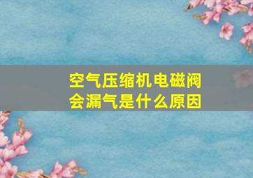 空气压缩机电磁阀会漏气是什么原因