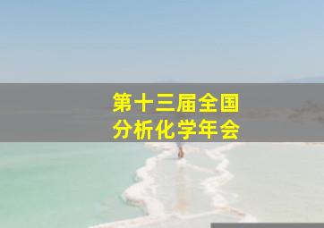 第十三届全国分析化学年会