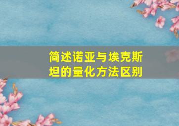 简述诺亚与埃克斯坦的量化方法区别