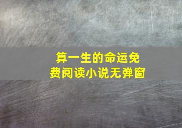 算一生的命运免费阅读小说无弹窗