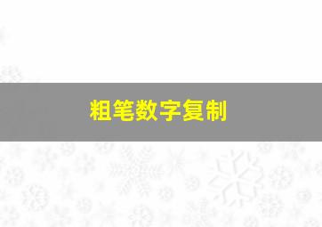 粗笔数字复制