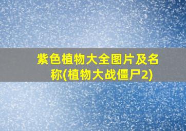 紫色植物大全图片及名称(植物大战僵尸2)