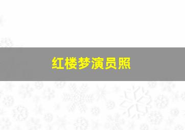 红楼梦演员照