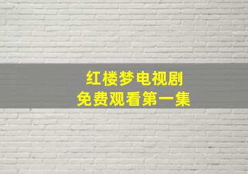 红楼梦电视剧免费观看第一集