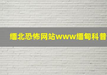 缅北恐怖网站www缅甸科普