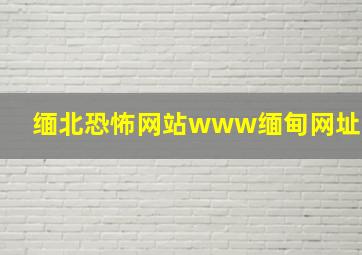 缅北恐怖网站www缅甸网址