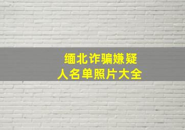 缅北诈骗嫌疑人名单照片大全