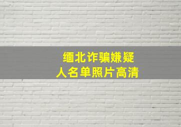 缅北诈骗嫌疑人名单照片高清