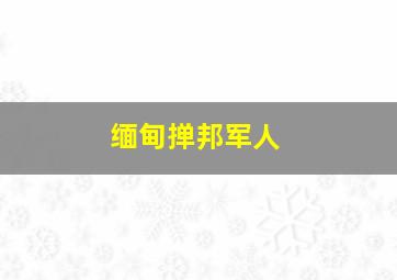 缅甸掸邦军人