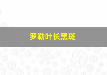 罗勒叶长黑斑