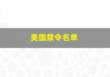 美国禁令名单