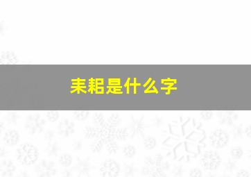 耒耜是什么字