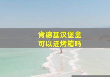 肯德基汉堡盒可以进烤箱吗