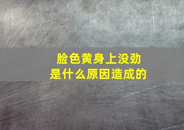 脸色黄身上没劲是什么原因造成的