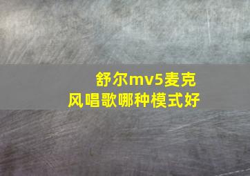 舒尔mv5麦克风唱歌哪种模式好