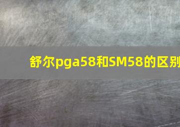 舒尔pga58和SM58的区别