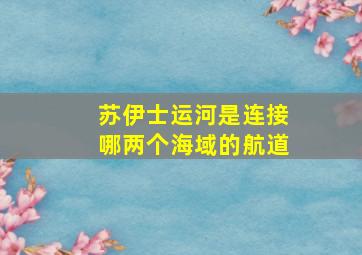 苏伊士运河是连接哪两个海域的航道