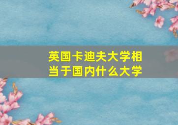 英国卡迪夫大学相当于国内什么大学