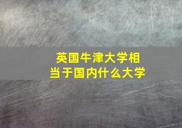 英国牛津大学相当于国内什么大学