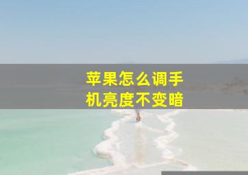 苹果怎么调手机亮度不变暗