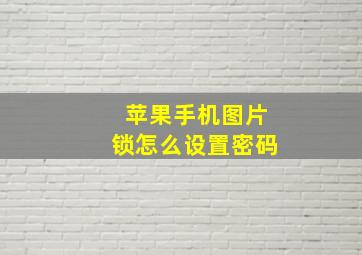 苹果手机图片锁怎么设置密码