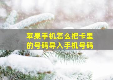 苹果手机怎么把卡里的号码导入手机号码