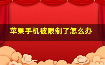 苹果手机被限制了怎么办