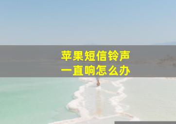 苹果短信铃声一直响怎么办