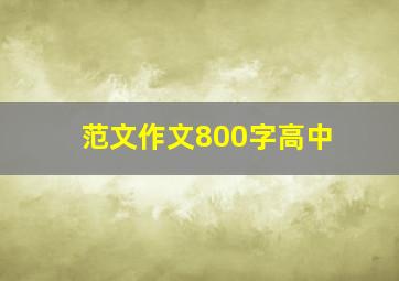 范文作文800字高中