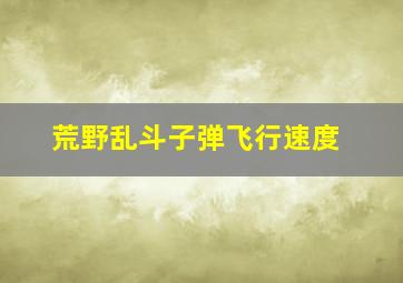 荒野乱斗子弹飞行速度