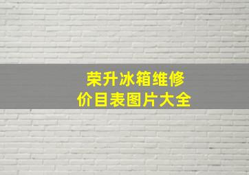 荣升冰箱维修价目表图片大全