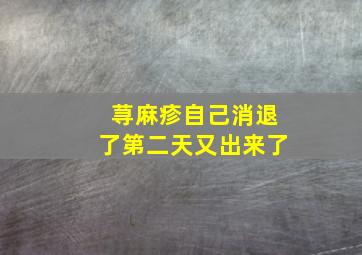 荨麻疹自己消退了第二天又出来了