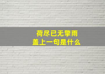 荷尽已无擎雨盖上一句是什么