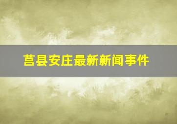 莒县安庄最新新闻事件