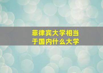 菲律宾大学相当于国内什么大学