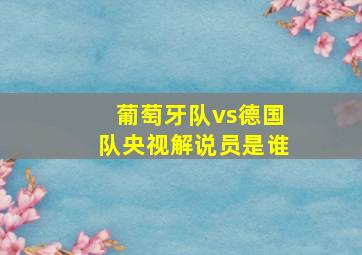 葡萄牙队vs德国队央视解说员是谁