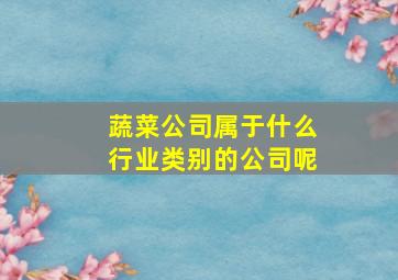 蔬菜公司属于什么行业类别的公司呢