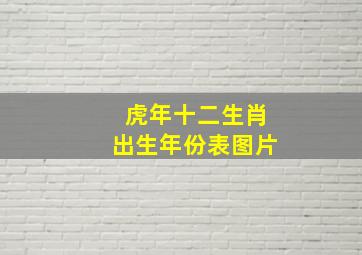 虎年十二生肖出生年份表图片