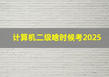 计算机二级啥时候考2025