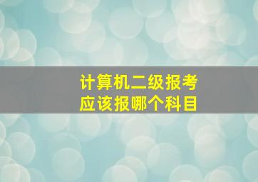 计算机二级报考应该报哪个科目