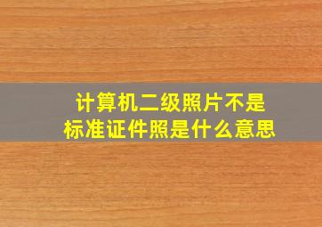 计算机二级照片不是标准证件照是什么意思